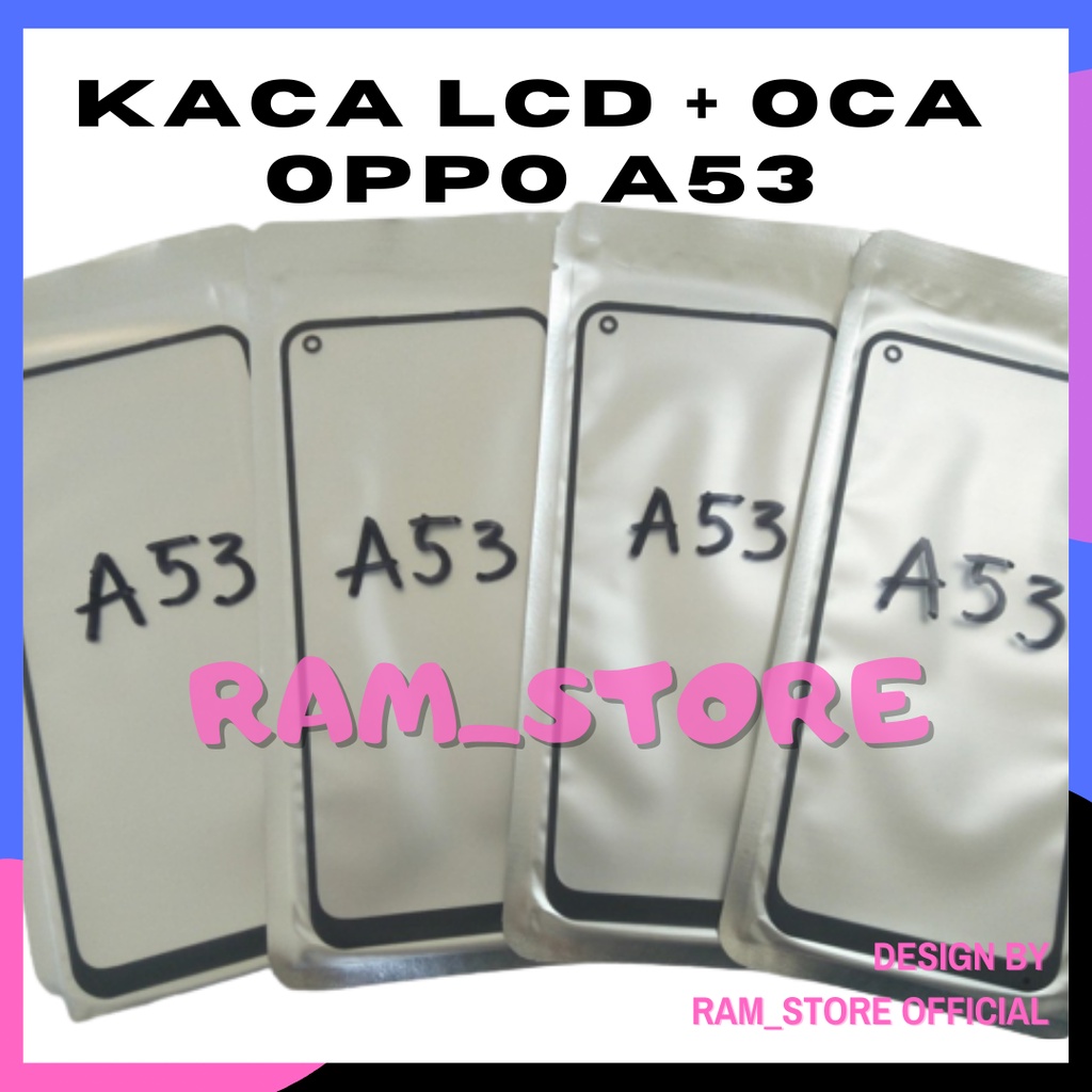 Kaca Lcd Depan Glass Plus Lem Oca Kaca  LCD Touchscreen Tc Ts OPPO A53 Original