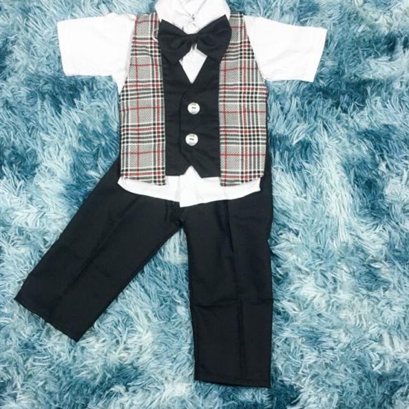 Setelan Anak jas formal tuxedo Bayi 3 bulan - 5 tahun Baju Vest celana rompi dasi ulang pesta murah 