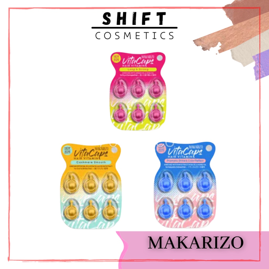 Makarizo Vitacaps Hair Vitamin - Vitamin Rambut Kapsul 6x1mL untuk rambut kering rusak vitamin rambu