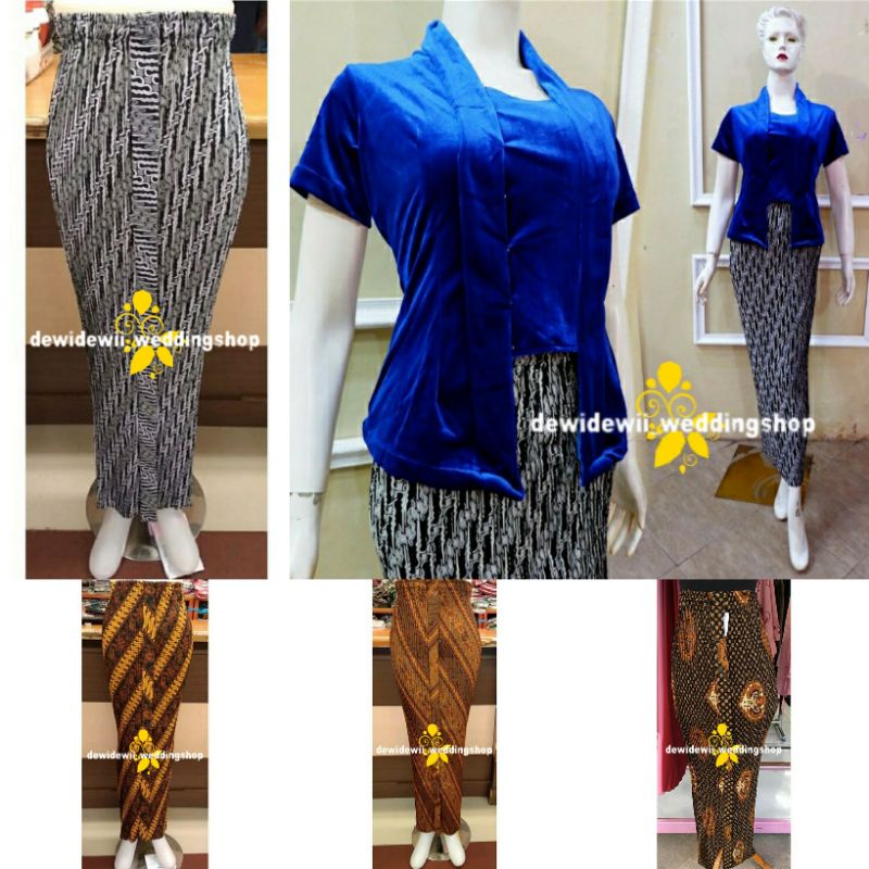 Set Kebaya + Rok (Kebaya Bludru Kutubaru lengan Pendek)