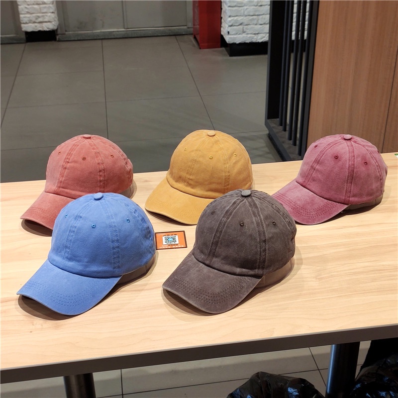 Topi Baseball Kasual Warna Solid Gaya Korea