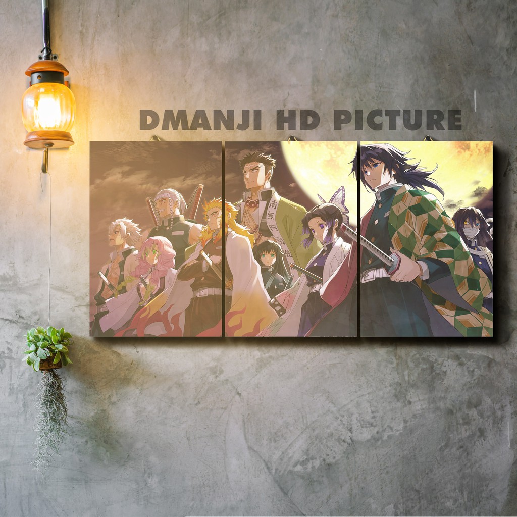 POSTER KAYU MULTIPANEL KIMETSU NO YAIBA / 60X30 / HIASAN DINDING DEMON SLAYER / PAJANGAN KAMAR ANIME-HD - KNY 96