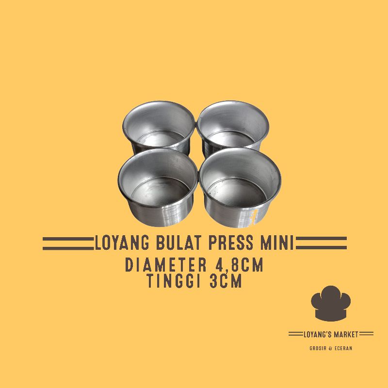loyang bulat press mini /4,8cm tinggi 3cm/pcs