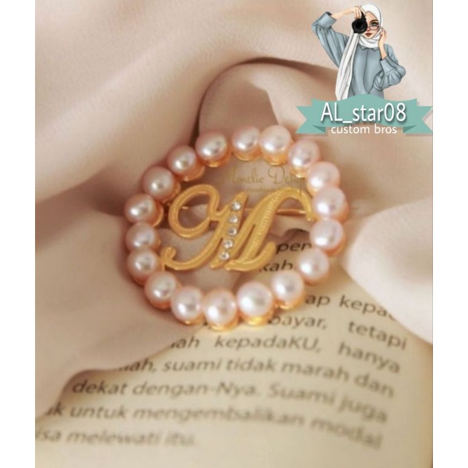 Bros Custom Nama Full Mutiara Bros Nama Lapis Emas Mutiara