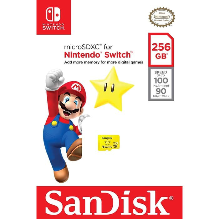 Micro SD SanDisk Nintendo Switch 256GB 100MB/s SDXC for Nintendo