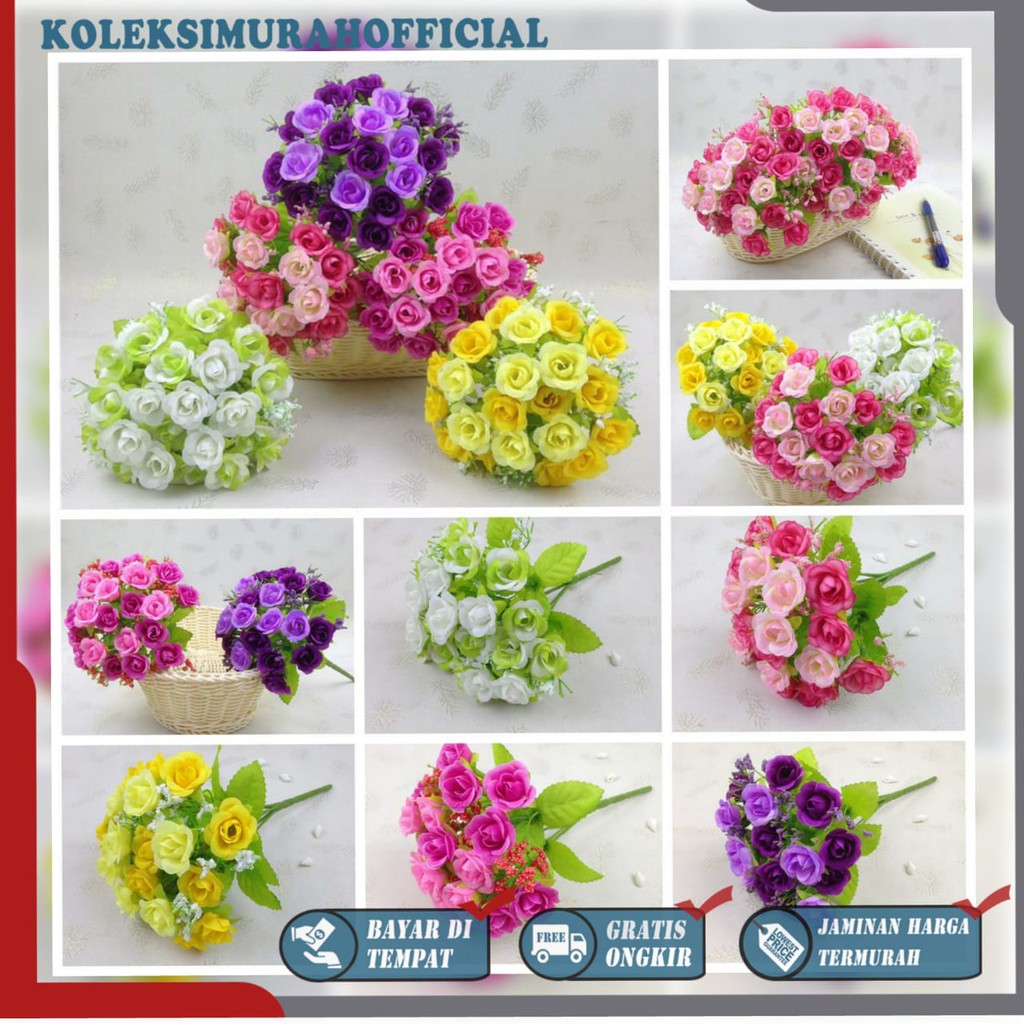 COD BUNGA ROSE  BUNGA TANGKAI PLASTIK BUNGA ARTIFISIAL BUNGA PAJANGAN IMITASI  BUNGA HIASAN BT9002