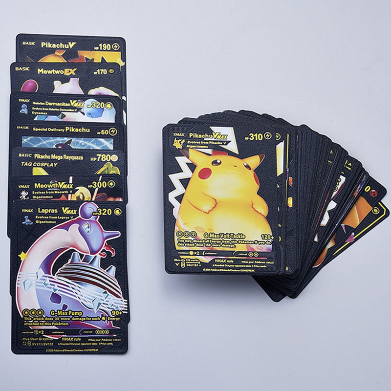 54pcs / 36 / 18PCS Kartu Pokemon Black Gold Silver Pok Mon Charizard Versi Inggris Untuk Koleksi Anak