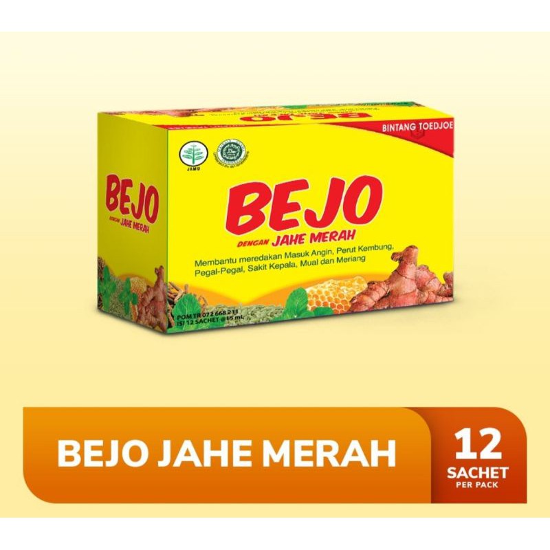 

Bejo Jahe Merah Herbal Masuk Angin isi 12 sachet