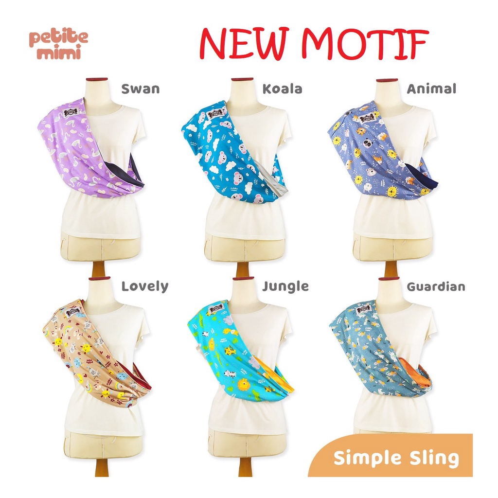 Petite Mimi Simple Sling Geos Motif Gendongan Kaos Bayi