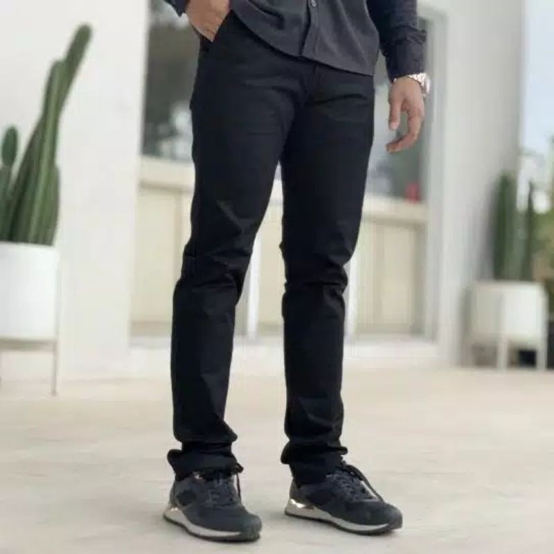 CELANA CHINO Panjang pria Slimfit KERJAHARIAN CHINOS CINO Santai Casual Formal Hitam Abu Cream Army