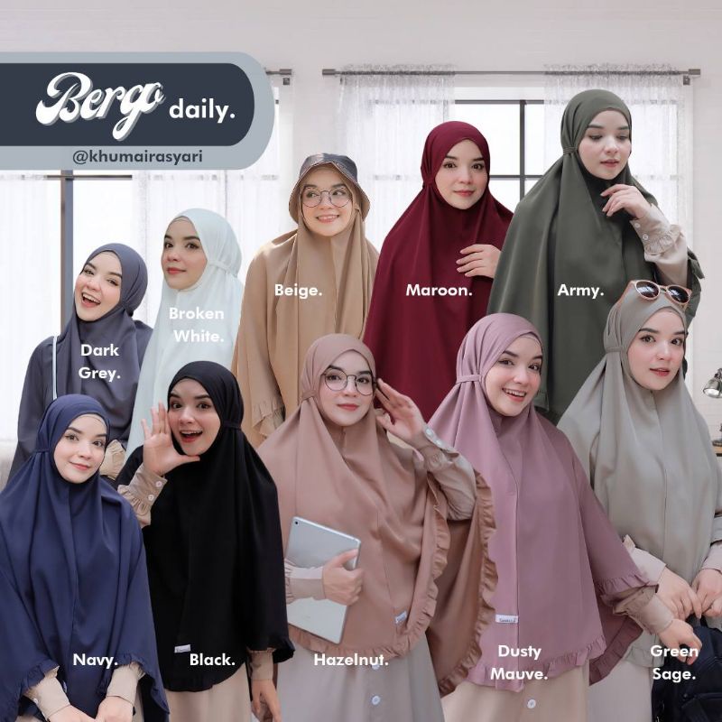 Bergo Arla Khumaaz Azda | Bergo Tali Army Teracota