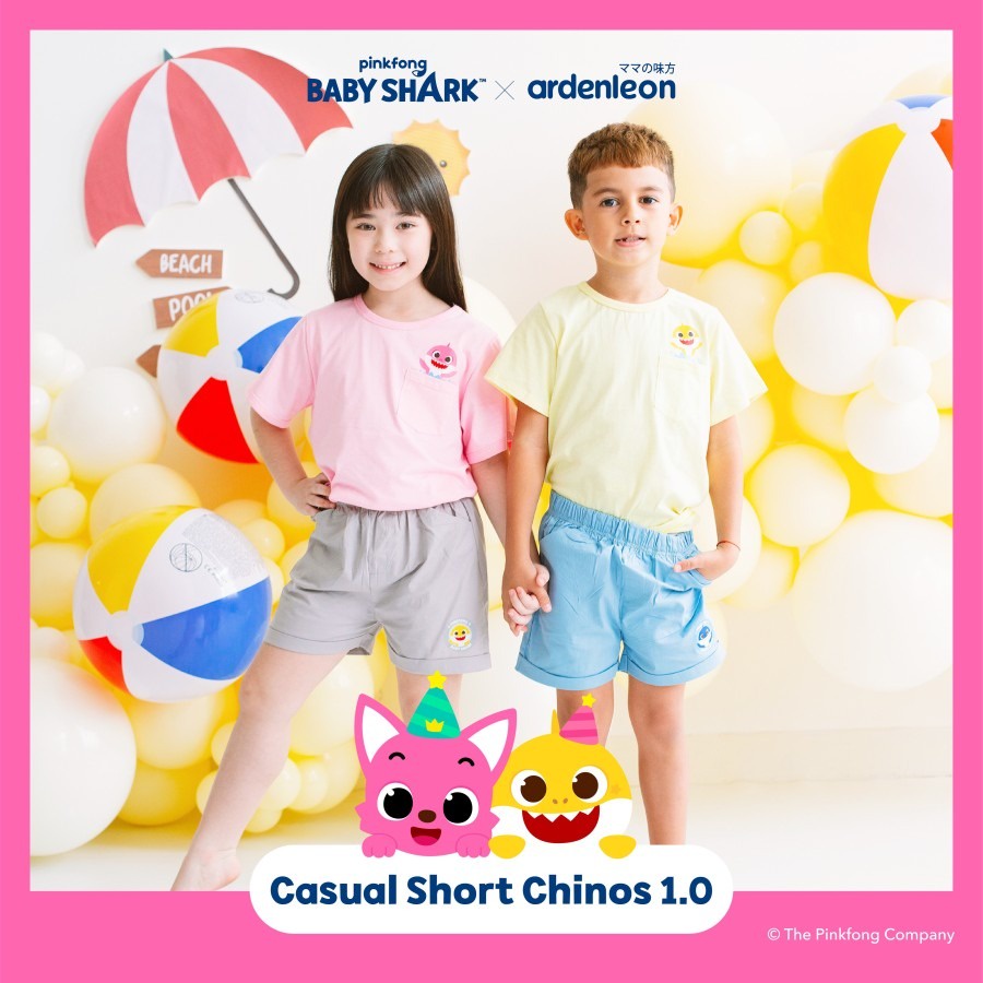 ARDENLEON x Pingfong Baby Shark Casual Short Chinos Celana Anak 1.0