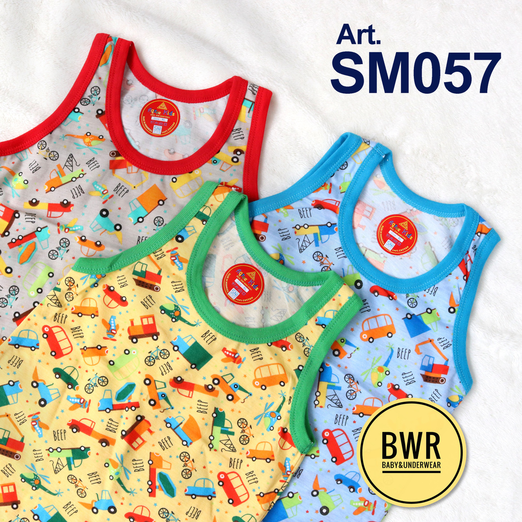 AGREE | Singlet Anak Agree WARNA MOTIF | SM057 Kaos Dalam Anak Kutung 057