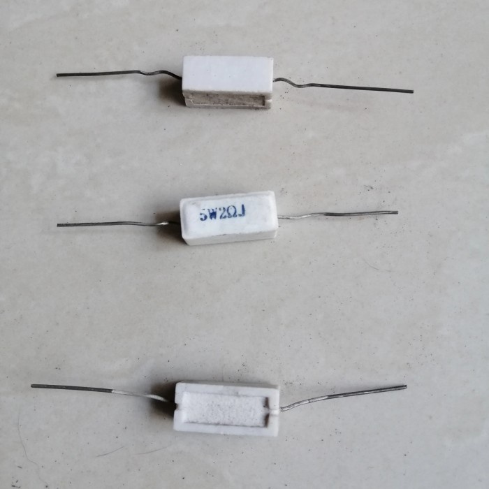 2 ohm R Tahanan Resistor Kapur 5w 5watt 2ohm 2R 2RJ 5 w watt