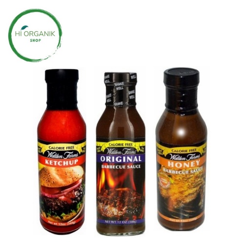 

Walden Farms Ketchup 340 g Sugar Free - Keto - saus tomat ; Walden Farms Honey Barbecue Barbeque Sauce Sugar Free - Keto ; Walden Farms Original Barbeque Sauce 340g -Sugar Free-Keto - zero calorie