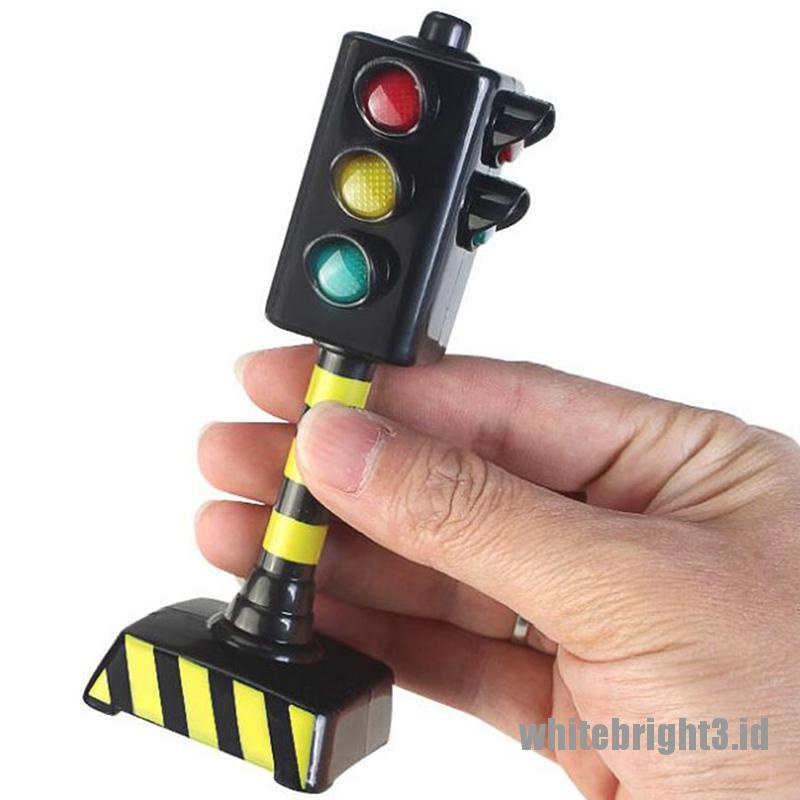 (white3) Mainan puzzle Lampu Lalu Lintas urban 11.5cm Dengan Musik Untuk Anak