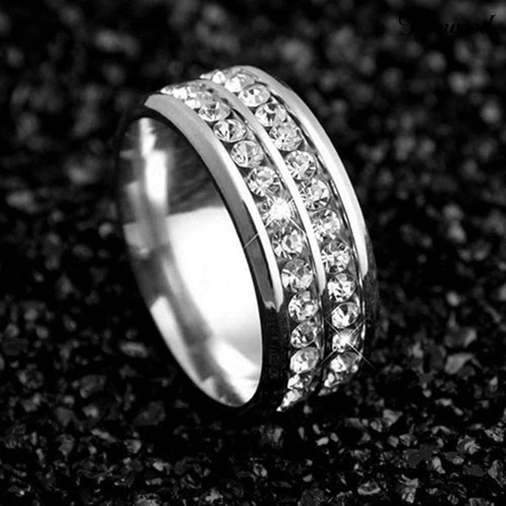 Cincin Berlian Imitasi Bahan Titanium Steel Untuk Unisex