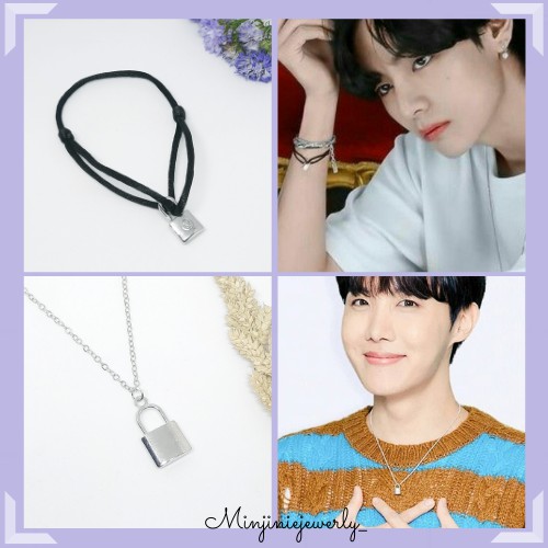 [PO] GELANG GEMBOK V BTS bracelet lock & KALUNG RANTAI GEMBOK JHOPE BTS Padlock Necklace