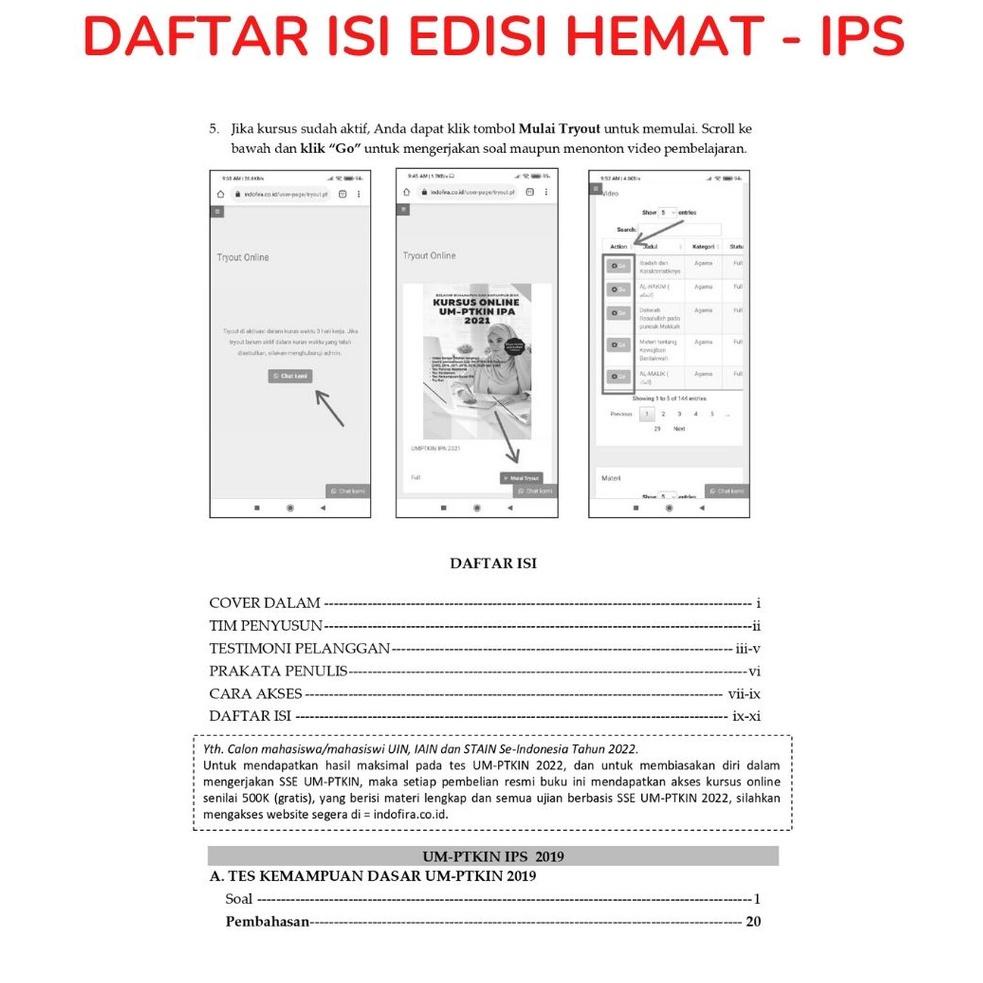 Buku UMPTKIN 2022 ️ (IPS/IPA) Latihan Soal UMPTKIN Pembahasan + Bonus Video Materi UMPTKIN {BPG.27Ma
