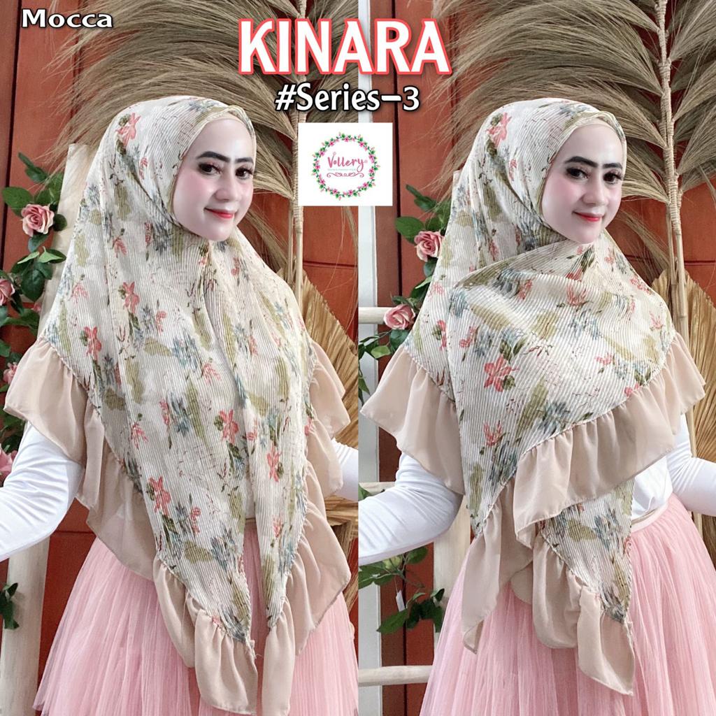 Jilbab Segiempat Segi Empat Square Kinara Plisket Ori Vallery Hijab-KINARA 3 - CREAM