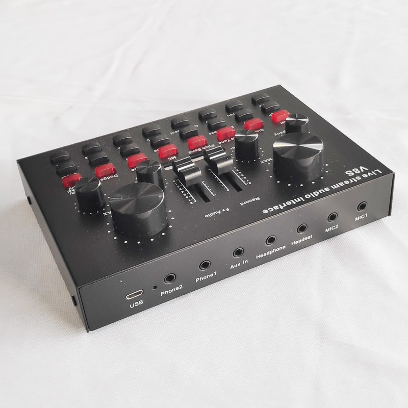 LIVE STREAM SOUND CARD V8S MIXER SOUNDCARD V8S MIXER AUDIO USB EXTERNAL SOUNDCARD EFEK MIC SUARA