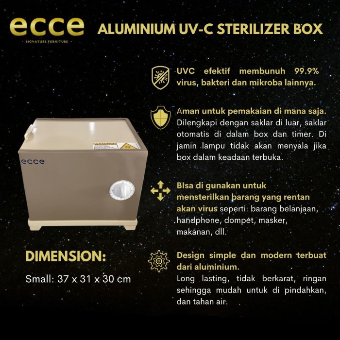 Sterilizer UV-C Alumunium box ecce