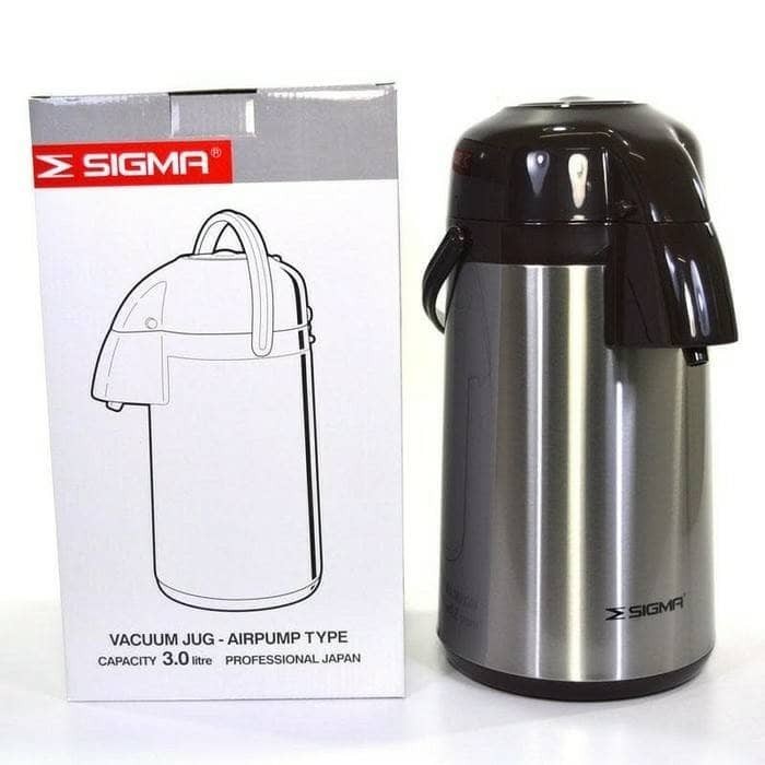 Sigma Termos Vacum Jug 3 Liter - Silver Brown - Termos Pompa Air Panas