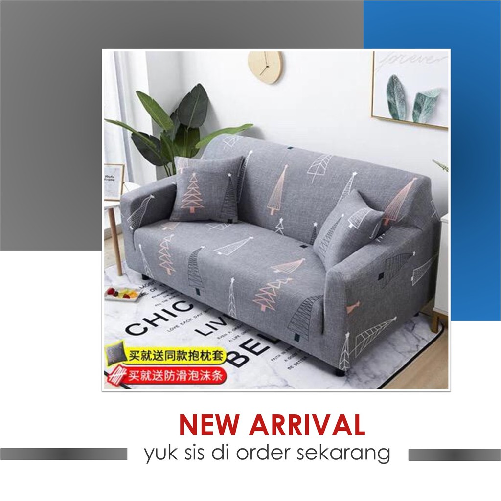 Sarung Sofa Elastis 1 2 3 Seater Terbaru murah berkualitas Free Sarung Bantal + Stik Foam