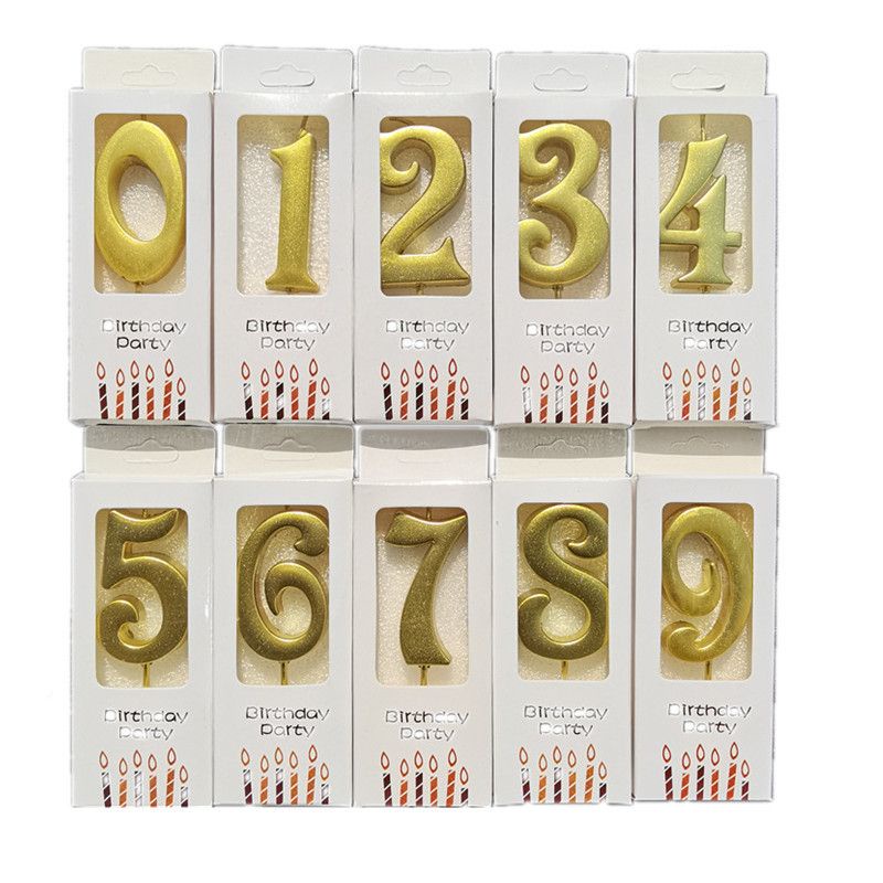 LILIN ULANG TAHUN ANGKA METALIC GOLD CHROME