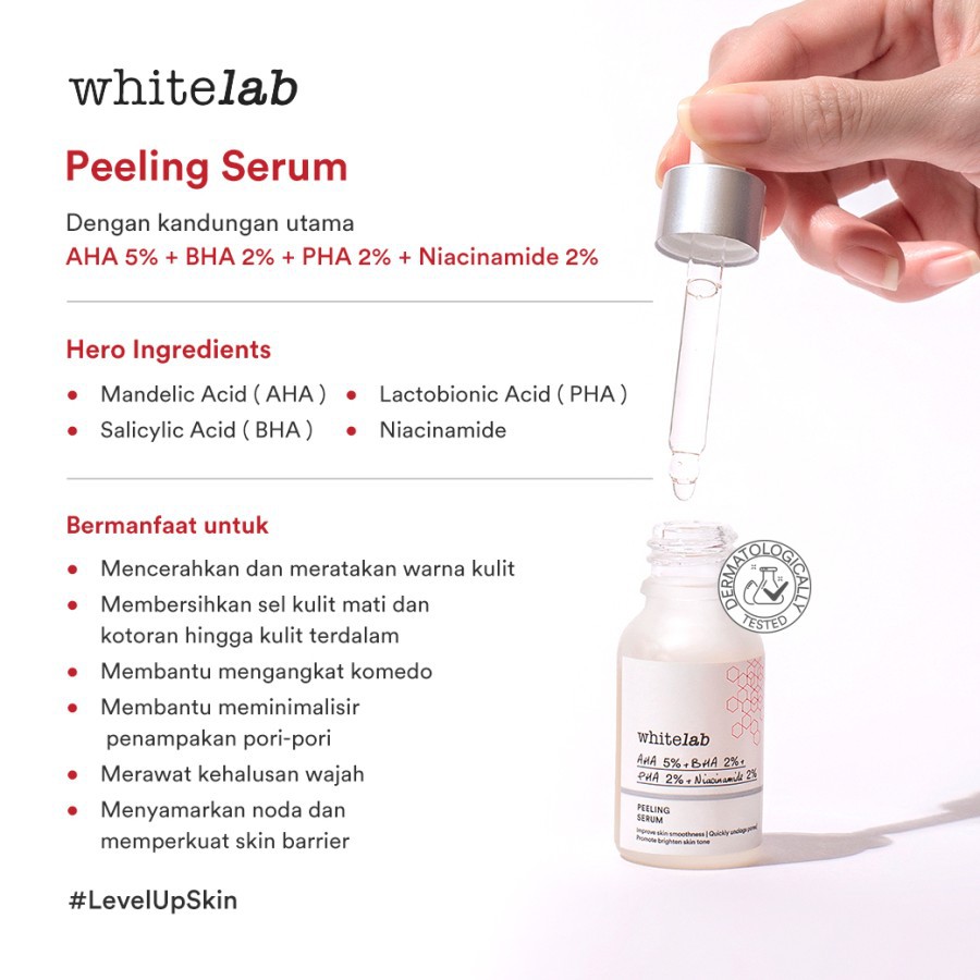 WHITELAB Peeling Face Serum - Serum Pencerah Perawatan Pembersih Sel Kulit Mati Eksfoliasi Wajah