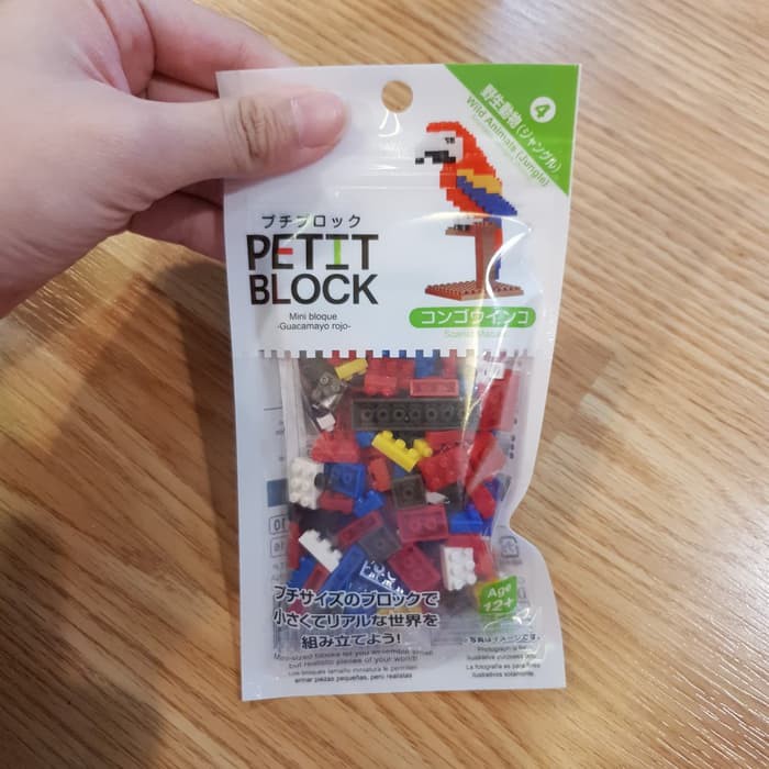 Petit Block Scarlet Macaw Micro Particles Blocks Bird Parrot Mainan Mini Lego Burung Kakak Tua