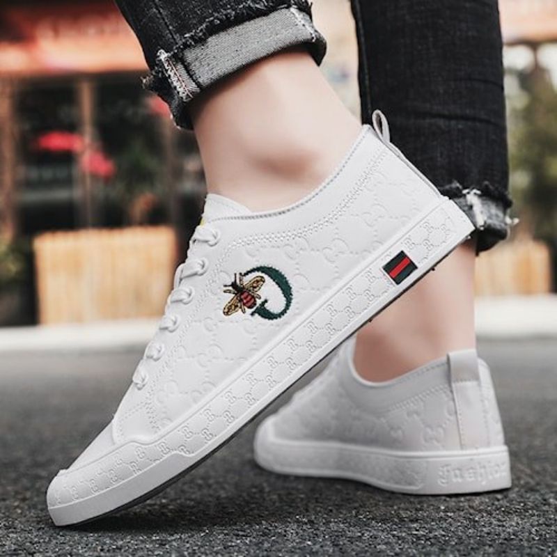 white floral sneakers