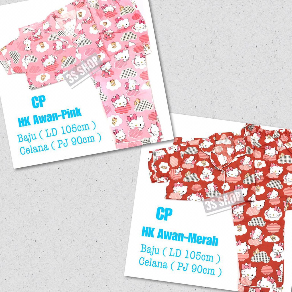 BAJU TIDUR ANAK DEWASA COWOK CEWEK KKIK / BAJU TIDUR DEWASA PIYAMA PANJANG CP KATUN MICKEY/BLACK