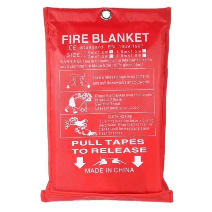 BAROKAH Fire Blanket 1x1M Flame Shelter Cover Emergency Kain Pemadam Api