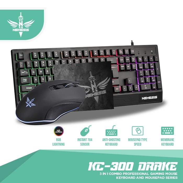 KEYBOARD GAMING COMBO NEMESIS DRAKE KC- 300 NYK / KEYBOARD GAMING HIGH QUALITY