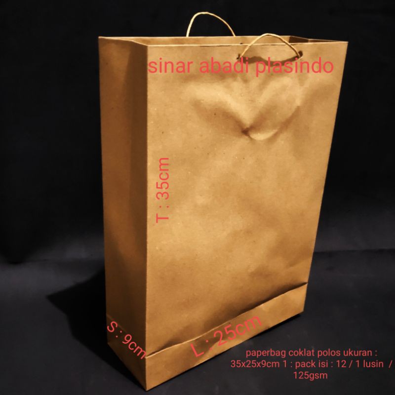 

paperbag coklat polos ukuran 35x25x9,paperbag coklat polos - L