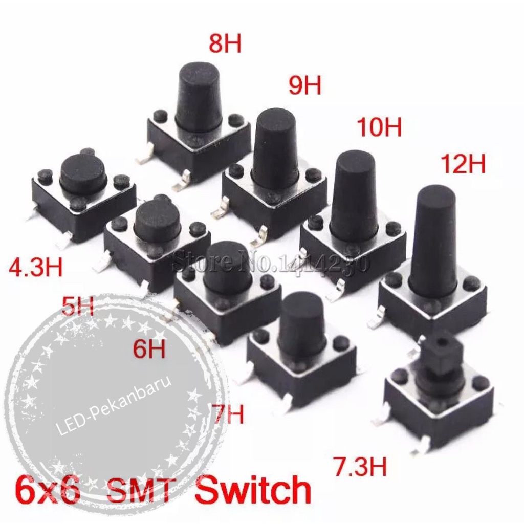 SMD TACTILE SWITCH PUSH BUTTON ON TOMBOL 4PIN MICRO 6*6 PERSEGI