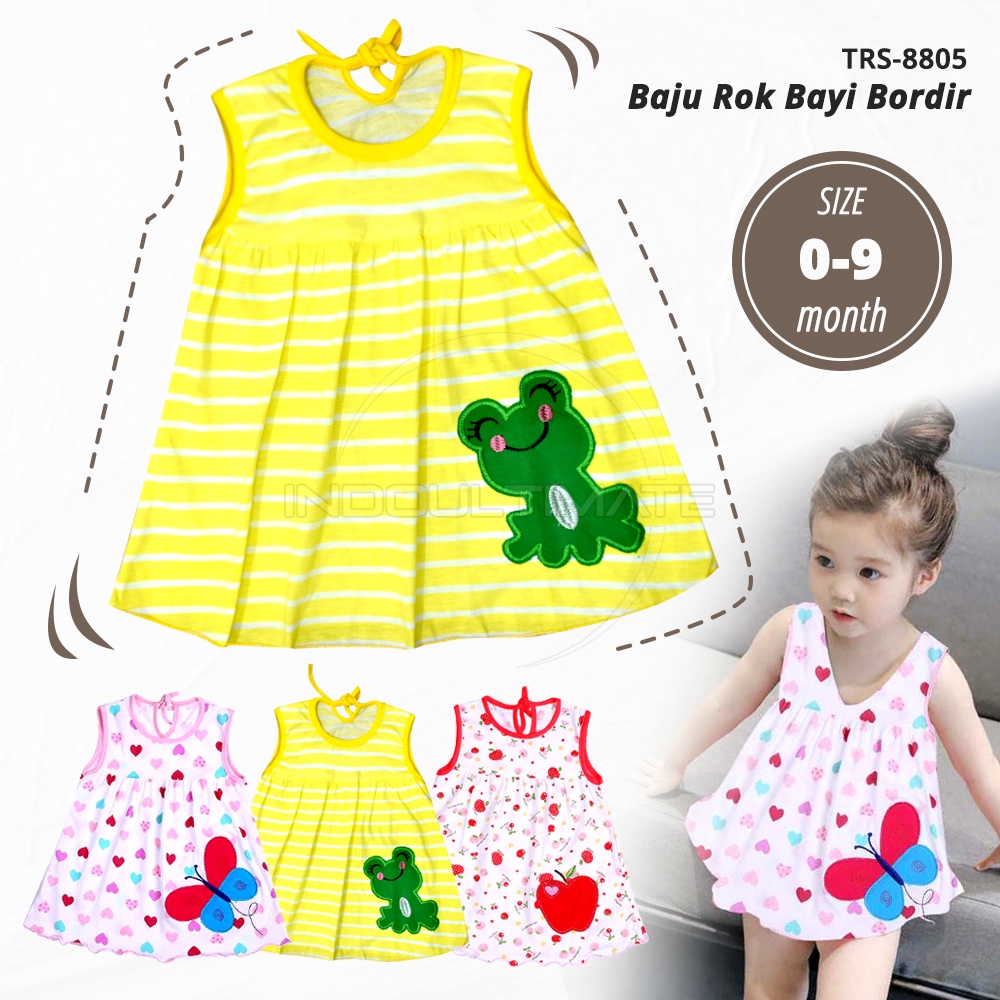 Dress Bayi Perempuan Lengan Kutung TRS-8805 Dress Rok Bayi COTTON Terusan Bayi Pakaian Bayi Perempuan Dress Bayi Pesta Motif Lucu Baju Bayi Cewek Baju harian Bayi