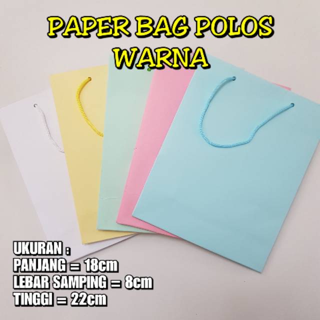 

20pcs - 18x8x22 / Paper Bag Warna / Paper Bag Polos / Paper Bag / Shopping Bag