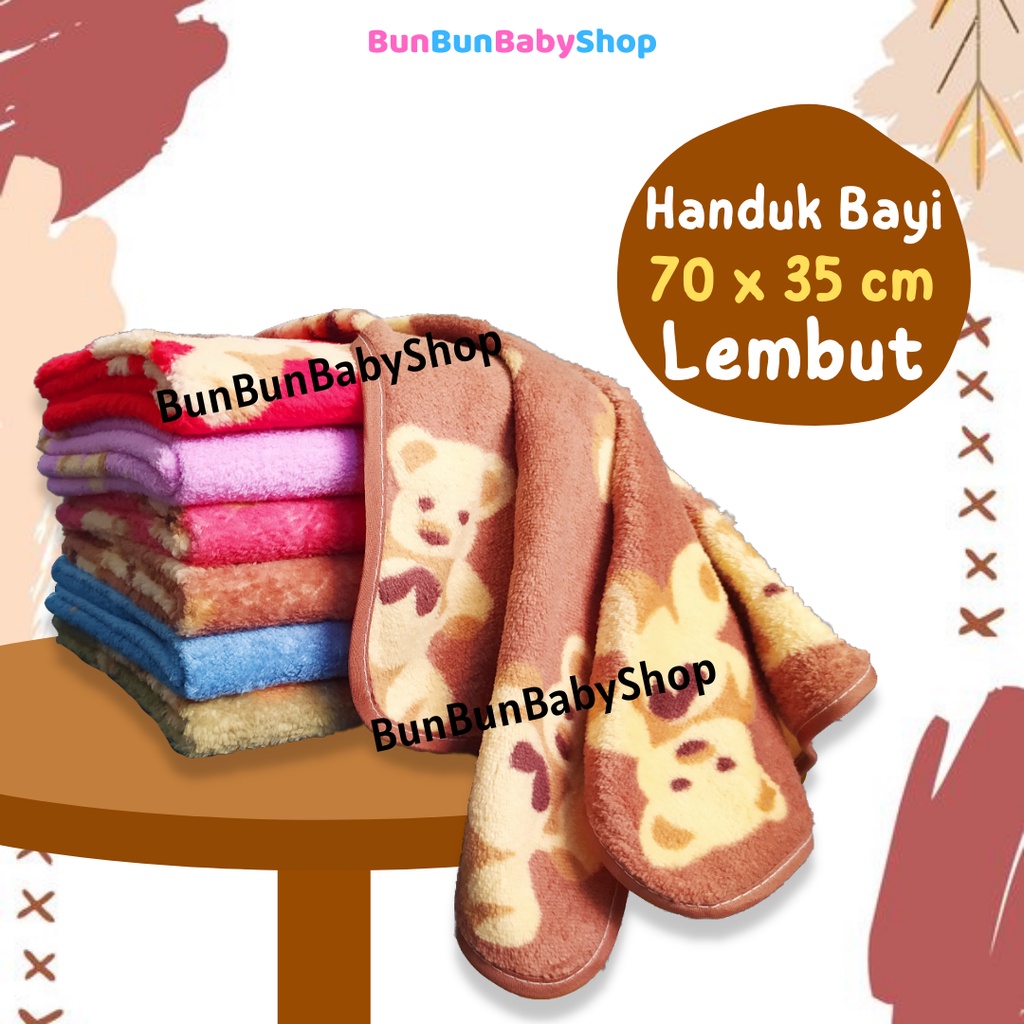 Handuk Bayi Lembut Bear Anak Perlengkapan Baby Baru Lahir Newborn Peralatan Mandi Lap Baju Pakaian New Born