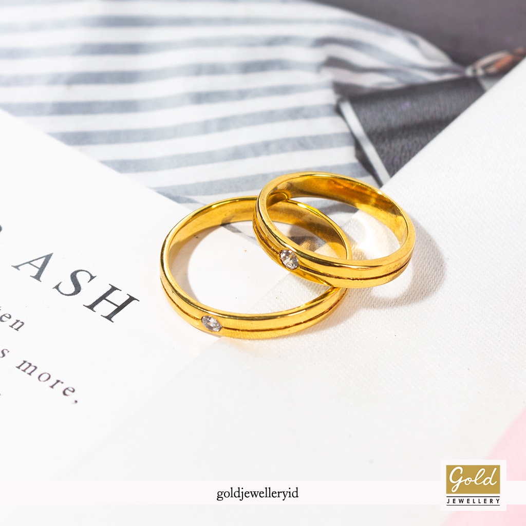 Cincin nikah emas kuning 750 17k - II7528072200 - wedding ring