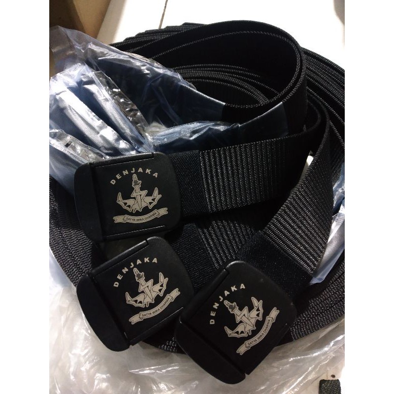 SABUK/ Gesper Hitam Laser logo Denjaka