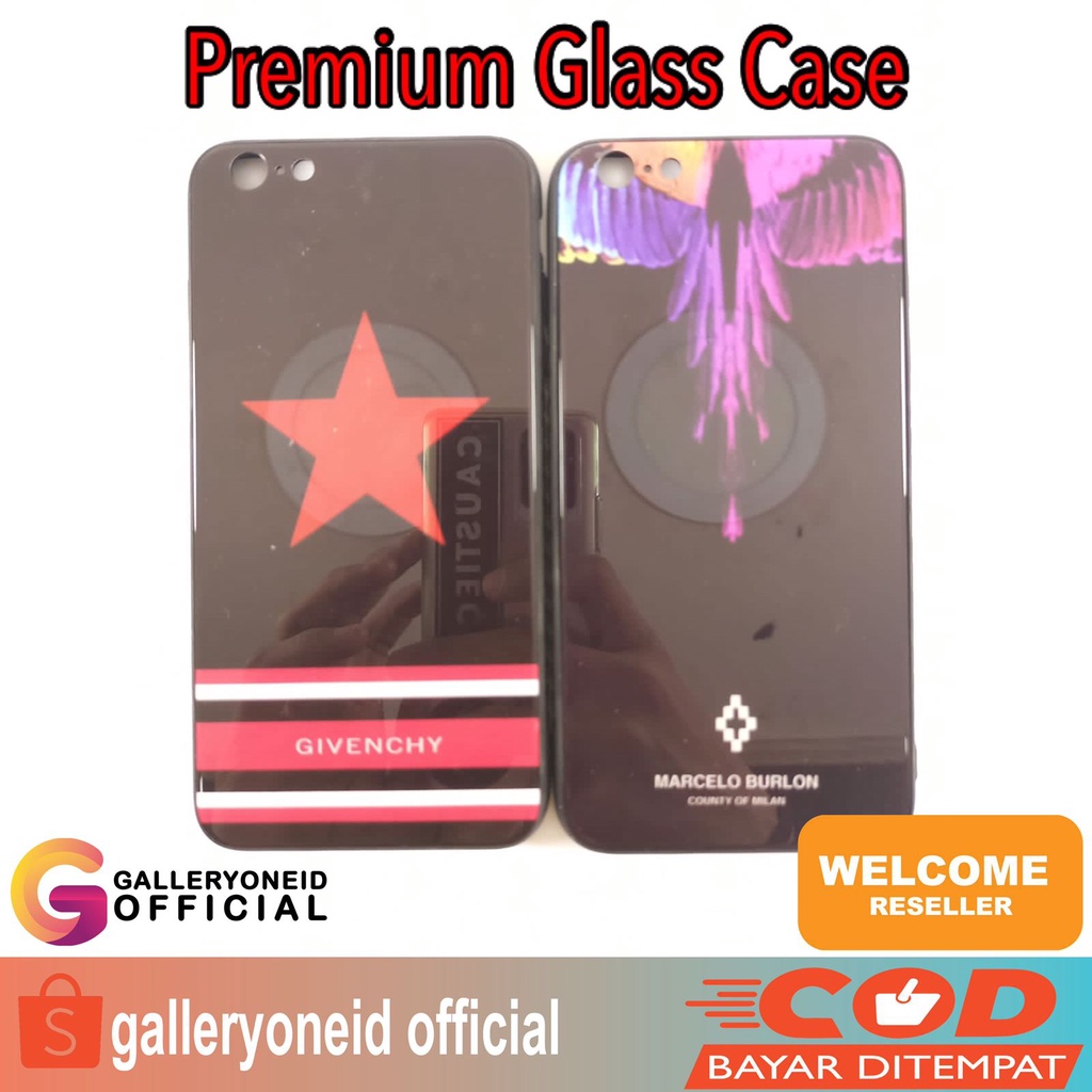 Soft Case Hp iPhone 6 Plus Premium Glass Leather Casing Handphone Aksesoris Hp GALLERYONE gallery one