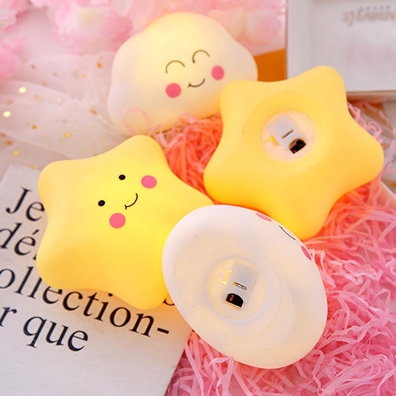 Lampu Malam Led Bentuk Awan / Bintang Untuk Dekorasi Kamar Anak