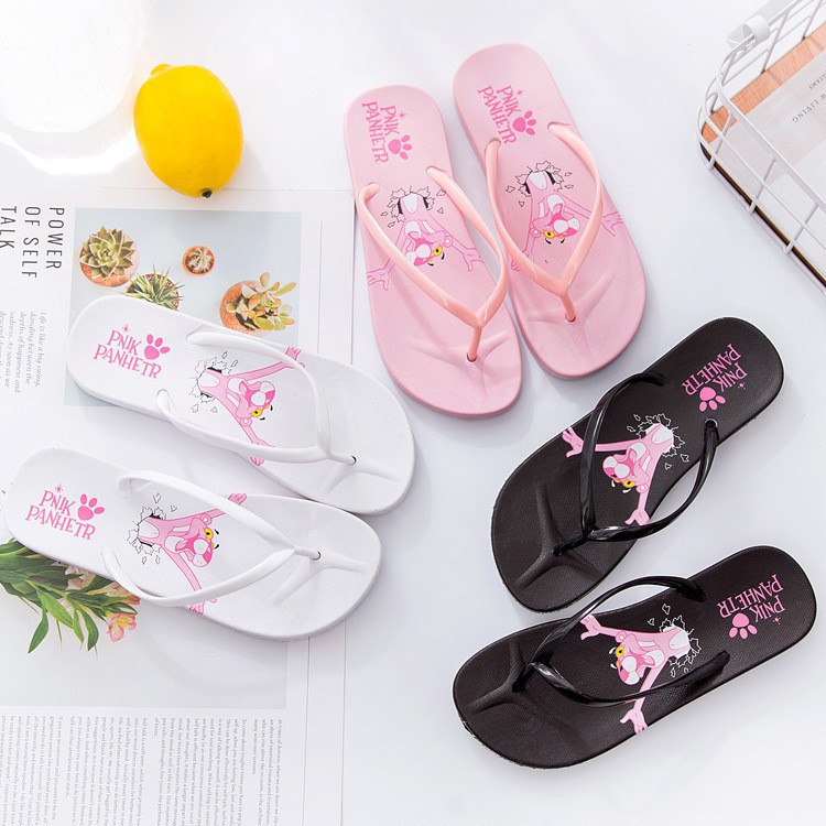 SANDAL JEPIT Wanita MOTIF PINK FANTHER Sendal Rumah Santai Cewek Panther-4