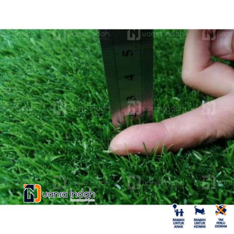 rumput sintetis type swiss standar ukuran 50x25 cm