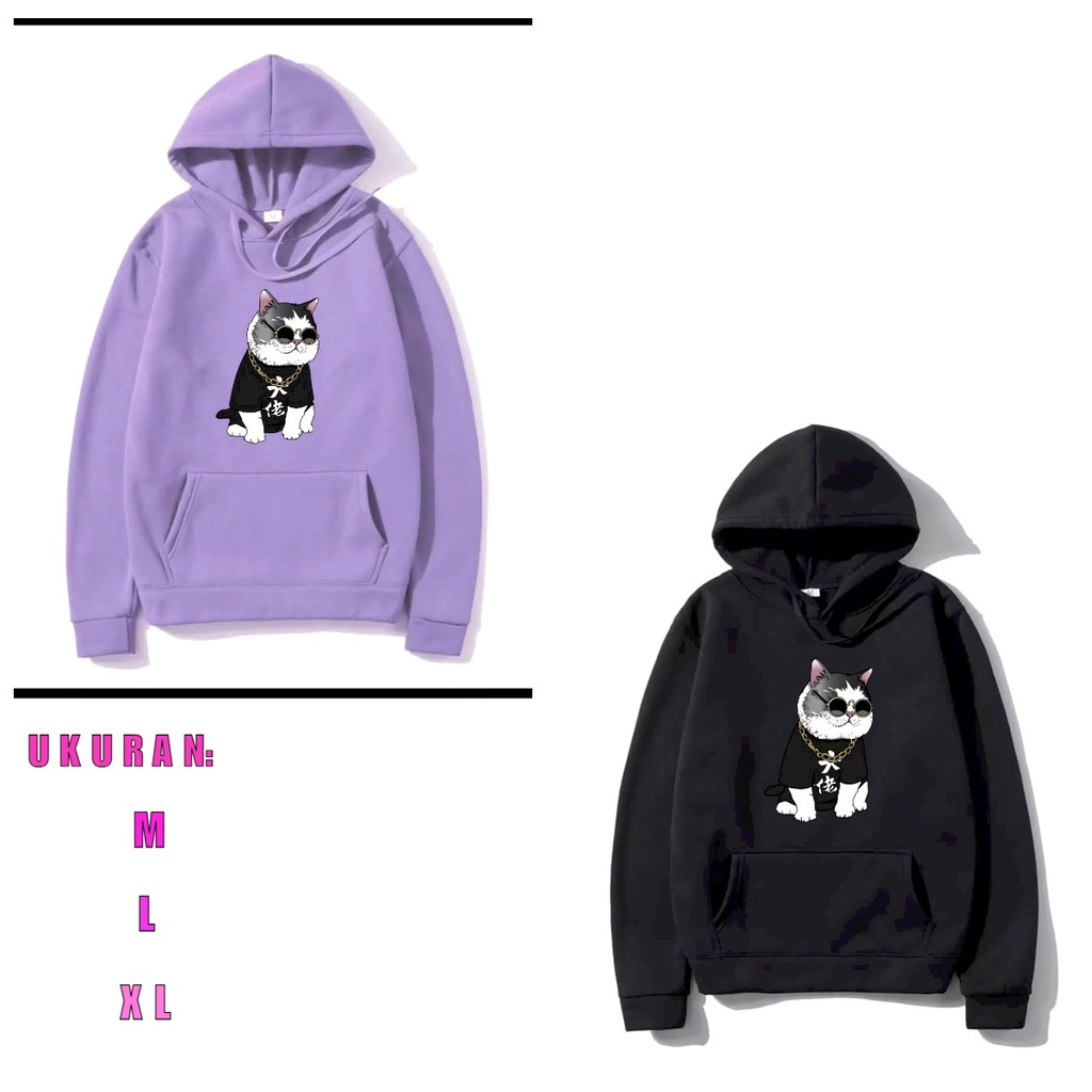 MUKZHOP - SWEATER HOODIE MEONG / hoodie kece / kucing / cat / distro / fashion pria / terbaru / terlaris