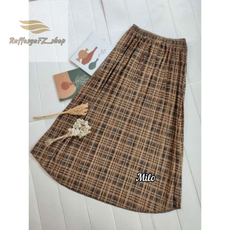 Rok midi plisket kotak import Jumbo buat BB 40/85 kg/ Rok korean premium / Rok lebar / BISA COD /ROK TERMURAH / ROK REMPEL KOTAK KOTAK / ROK TERLARIS