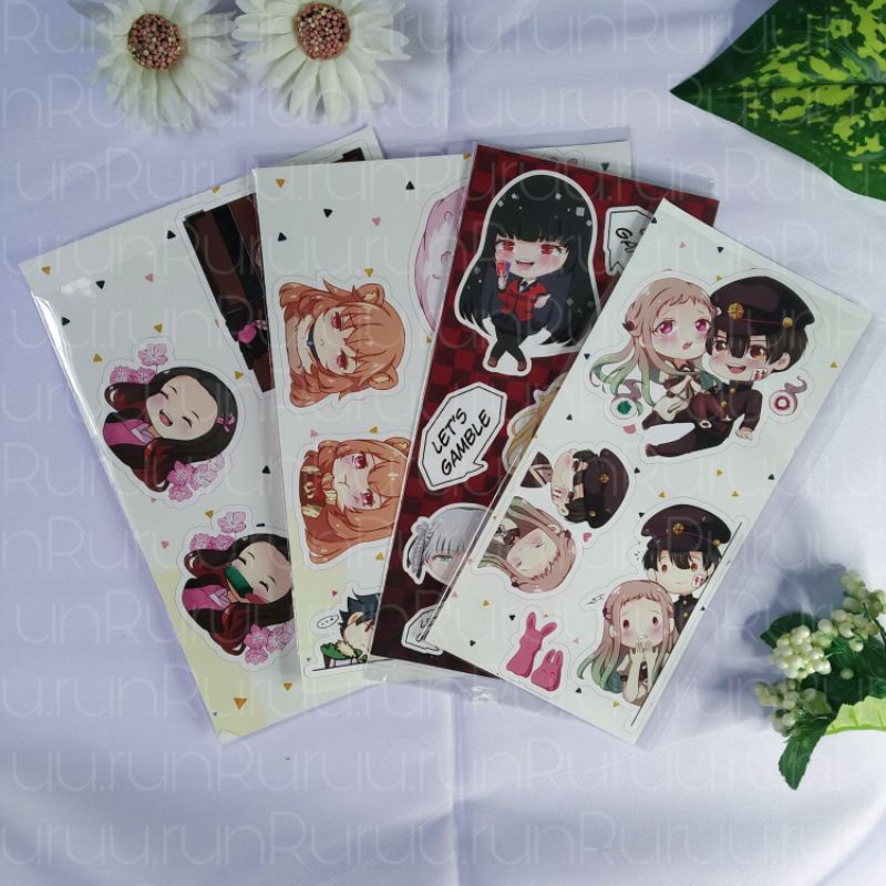 

Anime Sticker Set hand cut Luxiem, Kimetsu No Yaiba, Kakegurui, Shield Hero, Hanako Kun