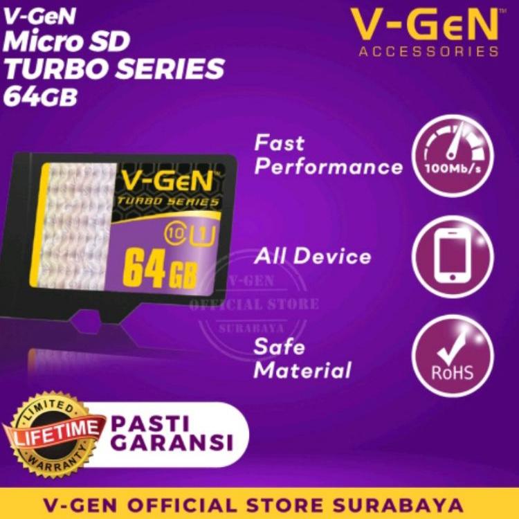Paling Diminati micro sd vgen 64gb class 10